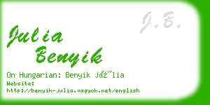 julia benyik business card